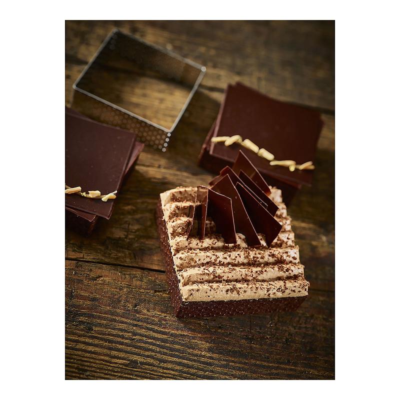 De Buyer Molde cuadrado perforado para tarta de acero inoxidable, 7 cm (3099.19)