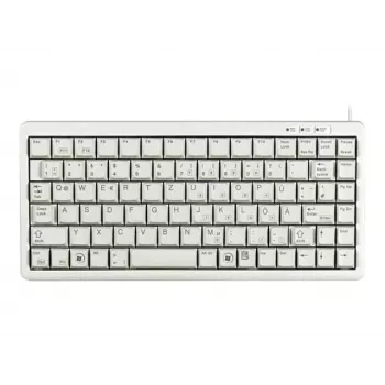 Cherry Slim Line G84-4100 teclado compacto, PS/2 + USB, 83 teclas, distribución alemana (QWERTZ), gris claro