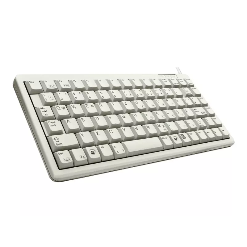Cherry Slim Line G84-4100 teclado compacto, PS/2 + USB, 83 teclas, distribución alemana (QWERTZ), gris claro