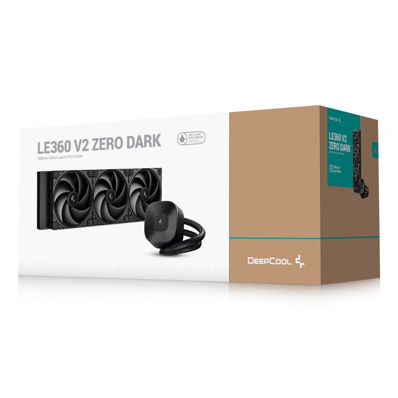 DeepCool LE360 V2 ZERO DARK refrigeración líquida para CPU AIO, negro