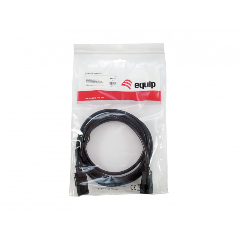 Equip cable de alimentación IEC C13 a IEC C14, 1,5 m, negro