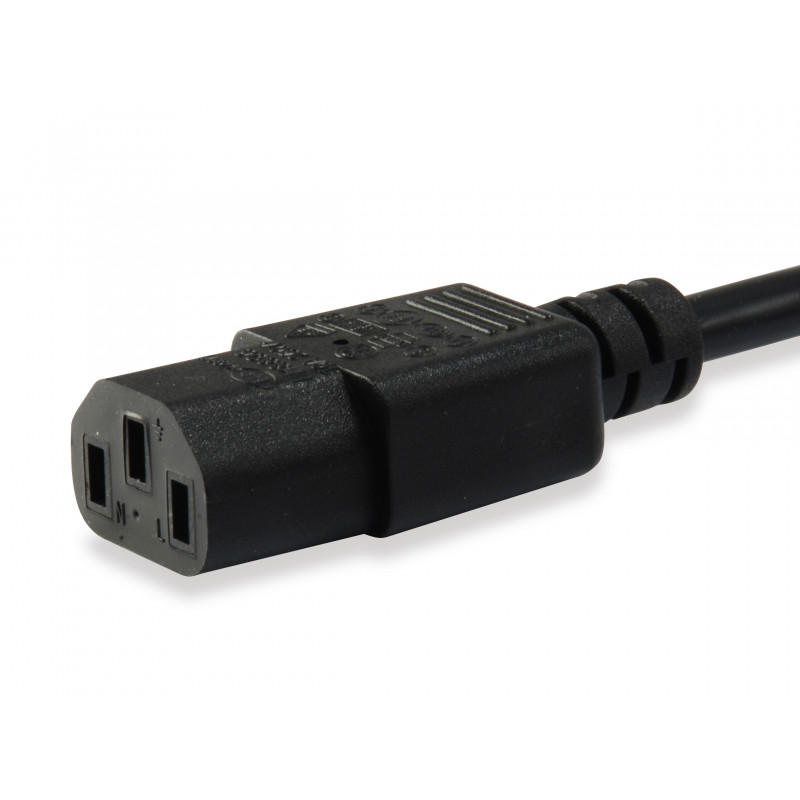 Equip cable de alimentación IEC C13 a IEC C14, 1,5 m, negro