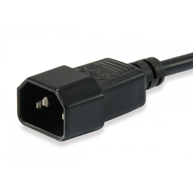 Equip cable de alimentación IEC C13 a IEC C14, 1,5 m, negro
