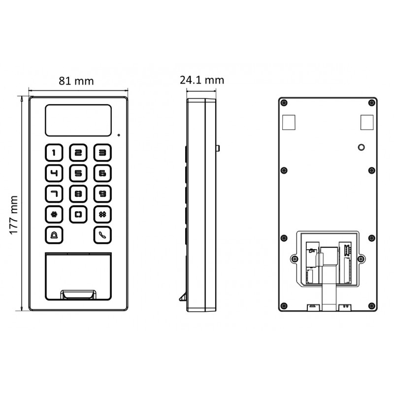 Hikvision DS-K1T502DBFWX Lector de control de accesos gris