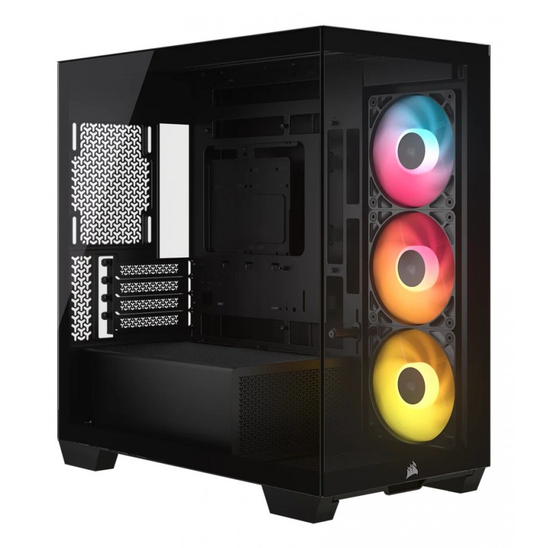 Corsair 2800X RS-R ARGB Caja de ordenador Micro-ATX con cristal panorámico, negra