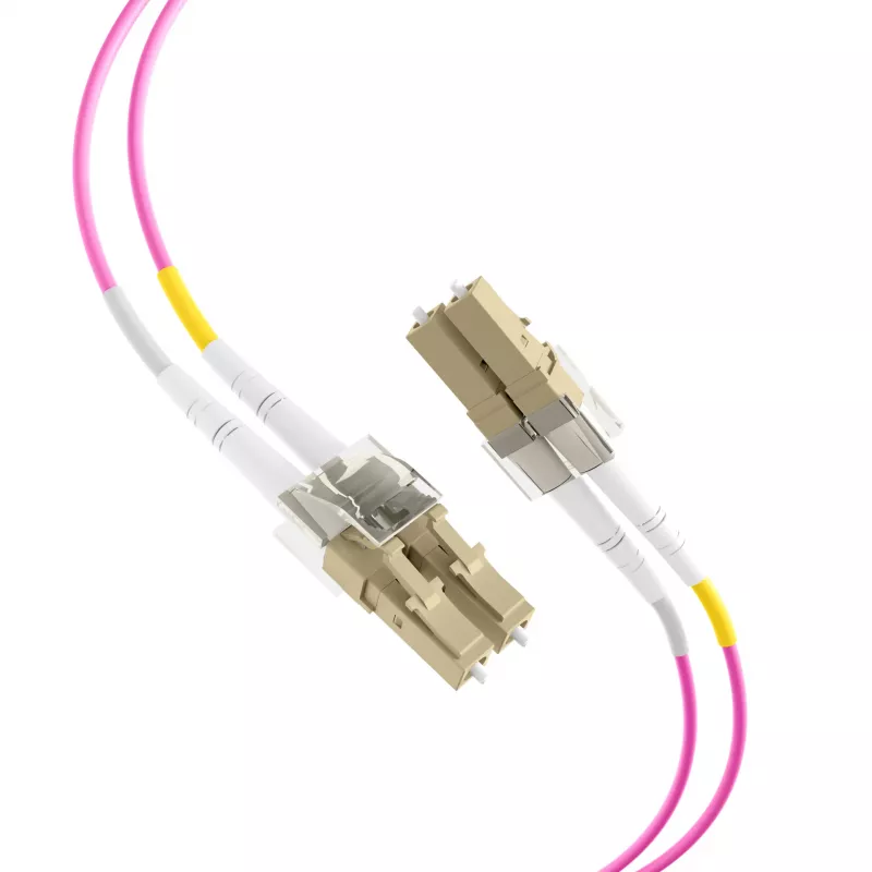 Cable de parcheo de fibra óptica EFB-Elektronik LC a LC OM4 dúplex, 40 m, LSZH, violeta