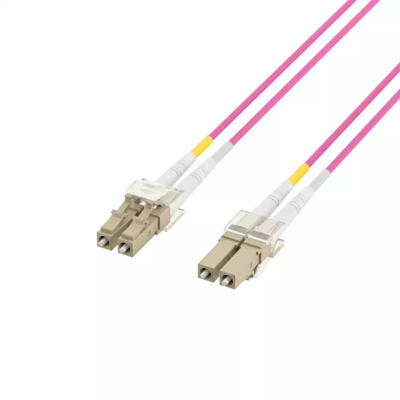 Cable de parcheo de fibra óptica EFB-Elektronik LC a LC OM4 dúplex, 40 m, LSZH, violeta