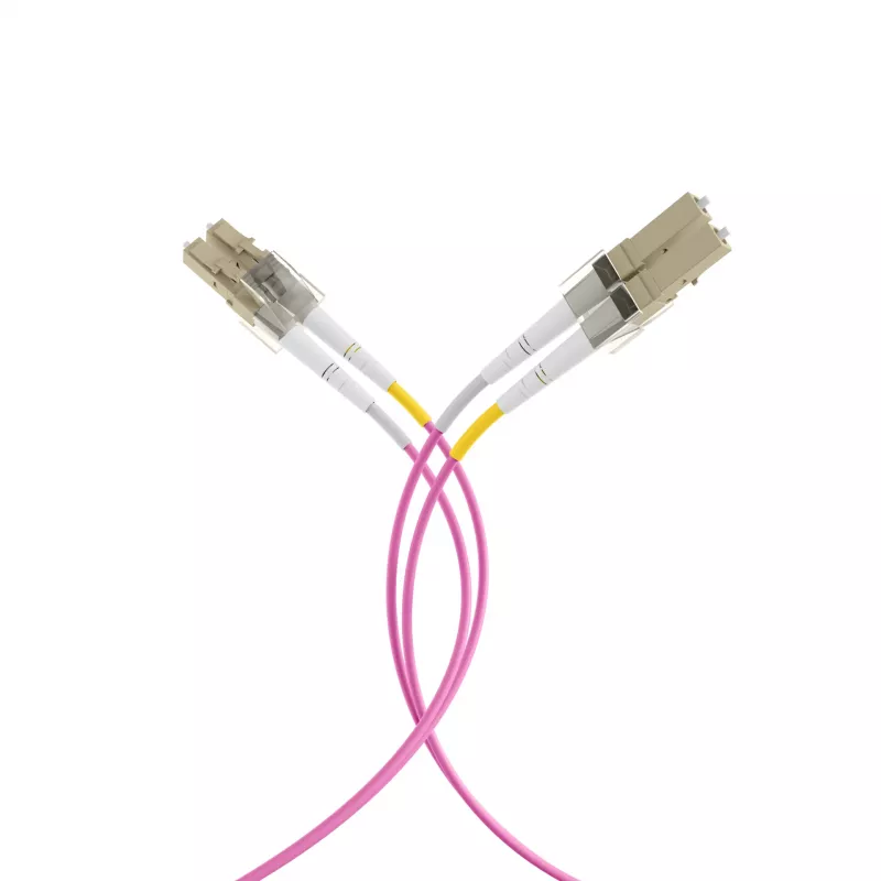 Cable de parcheo de fibra óptica EFB-Elektronik LC a LC OM4 dúplex, 40 m, LSZH, violeta
