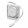 Cargador GaN retráctil SHARGE 65, 65W, 2x USB-C, cable USB-C integrado – blanco