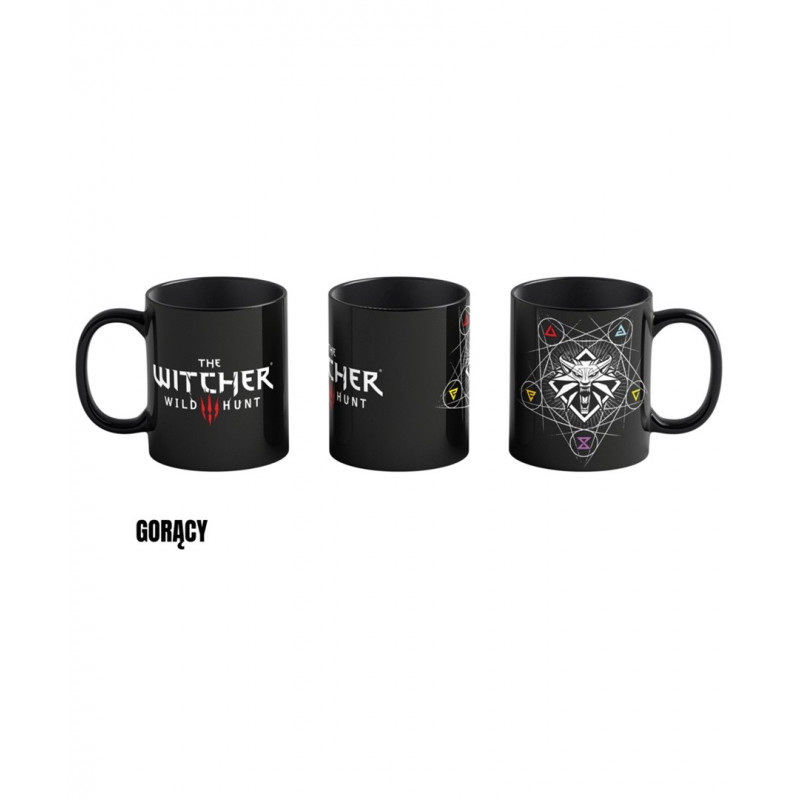 CENEGA PUBLISHING taza Good Loot The Witcher 3 Art Heat Reveal - Witcher Signs 480 ml negra