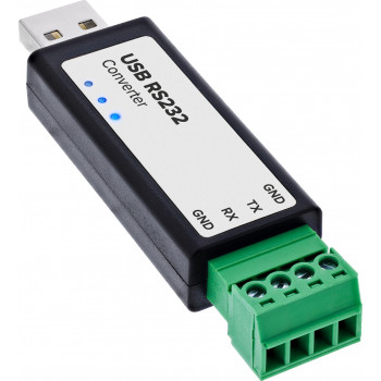 InLine® Convertidor USB a serie RS-232, USB-A a terminal de 4 pines