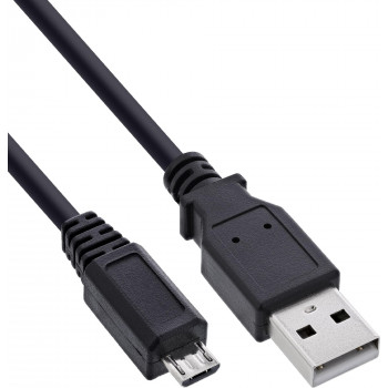 InLine Cable Micro-USB 2.0, conector USB-A macho a conector Micro-B macho, 1,5 m, negro