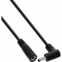 InLine® Cable de extensión DC, conector en ángulo, 3,5 x 1,35 mm, negro, 0,5 m
