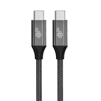 TB Cable USB 3.2 Gen 2 trenzado USB-C a USB-C, 1 m, 100 W, negro