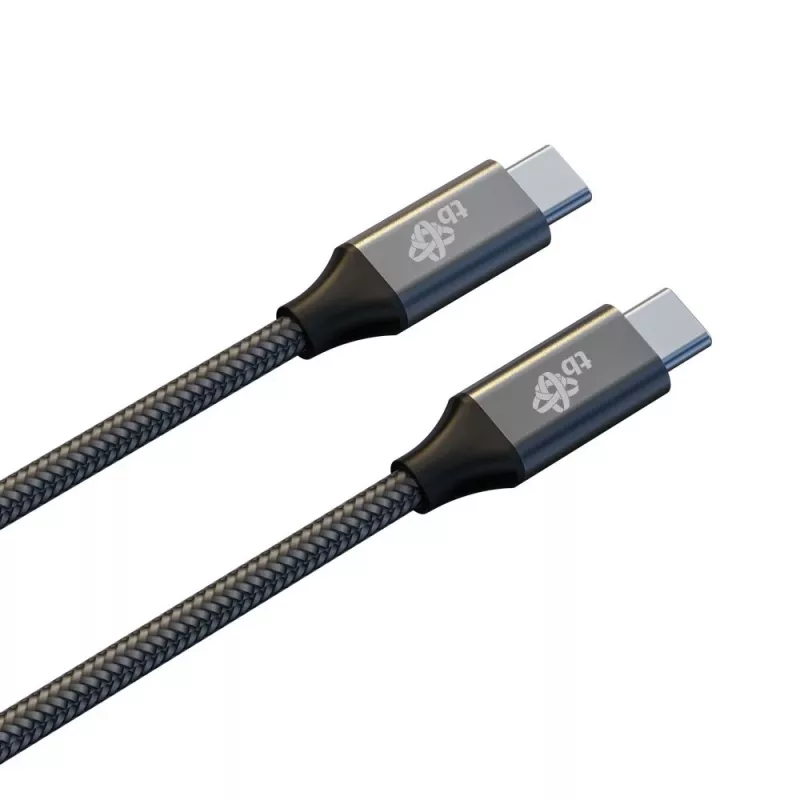 TB Cable USB 3.2 Gen 2 trenzado USB-C a USB-C, 1 m, 100 W, negro