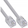InLine® Cable redondo modular RJ12, macho/macho, 6 hilos, 6P6C, 1m