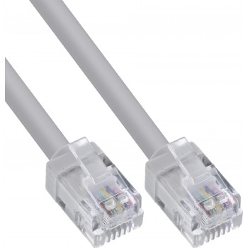 InLine® Cable redondo modular RJ12, macho/macho, 6 hilos, 6P6C, 0,5 m