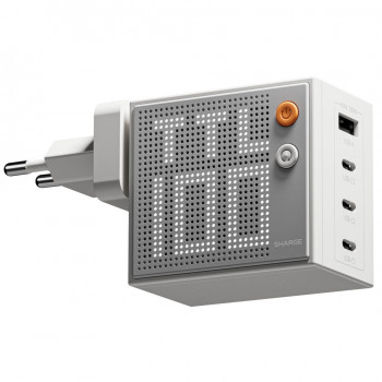 SHARGE Pixel 100 Cargador GaN, 100W, 3x USB-C, 1x USB-A - blanco