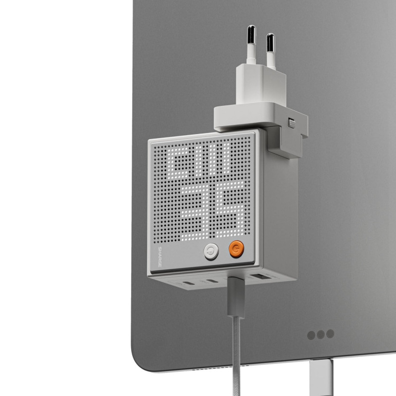 SHARGE Pixel 100 Cargador GaN, 100W, 3x USB-C, 1x USB-A - blanco