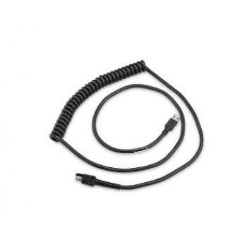 Zebra cable espiral apantallado USB, serie A, 9 ft, BC1.2 High Current, -30C (CBA-UF6-C09ZAR)