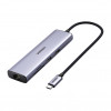 UGREEN 60515 adaptador multipuerto USB-C 7 en 1, 4K HDMI, Gigabit Ethernet, 100 W PD, gris
