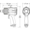 HAZET 9013MTT Twin Turbo llave de impacto neumática 3/4 pulgadas, 1890 Nm par de aflojamiento, negro/azul