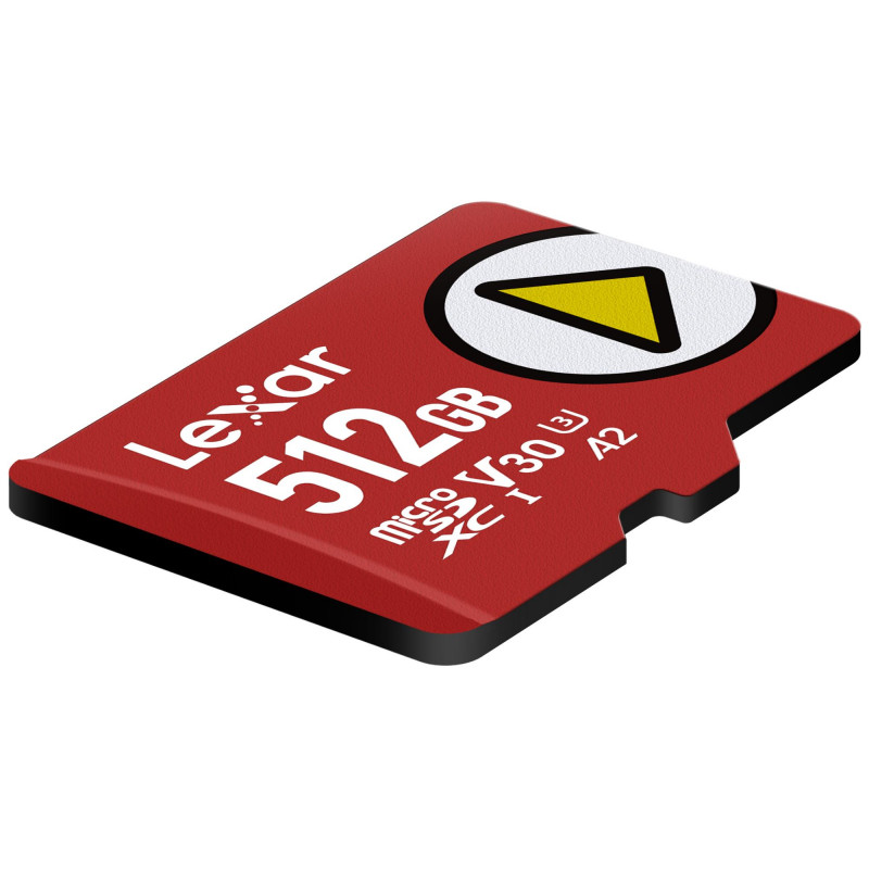 Lexar PLAY 512GB tarjeta de memoria microSDXC UHS-I, U3, V30, A2, hasta 205 MB/s, con adaptador SD