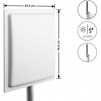Navilock Antena de navegación aérea, conector hembra N, 13 dBi, antena direccional, montaje en pared/mástil, exterior, blanco (60771)