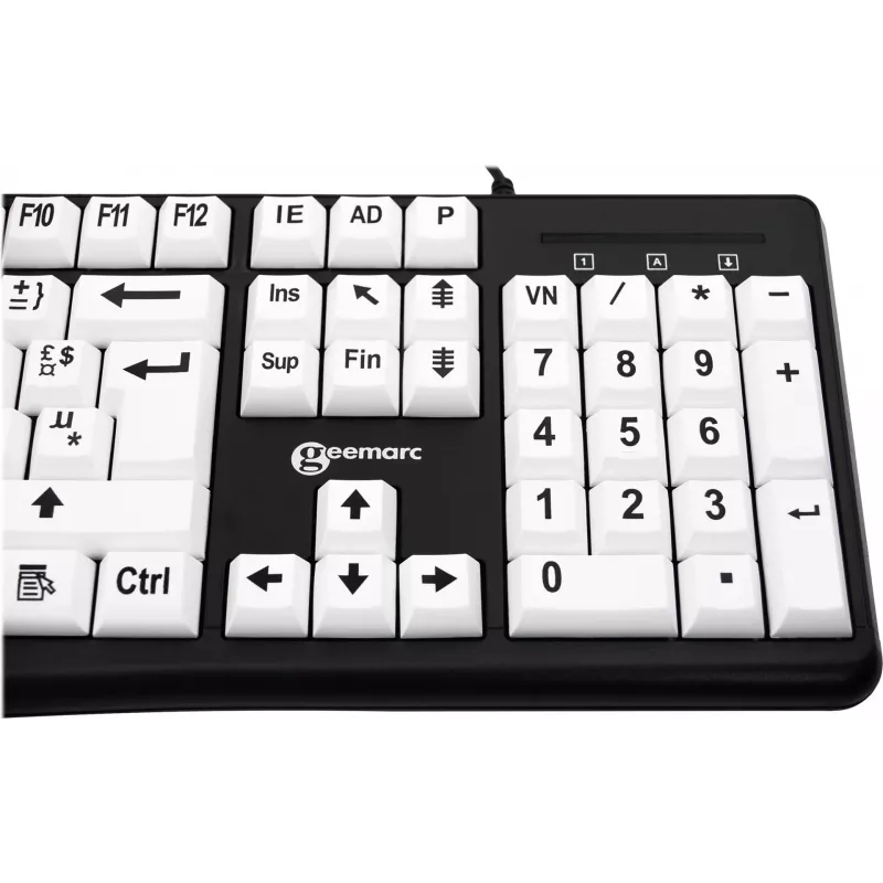 Geemarc KBSV3 Teclado USB, distribución alemana (QWERTZ), blanco