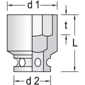Gedore K 21 46 Vaso de impacto, accionamiento de 1 pulgada, 6 caras, 46 mm (6183810)
