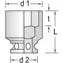 Gedore K 21 46 Vaso de impacto, accionamiento de 1 pulgada, 6 caras, 46 mm (6183810)