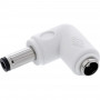 InLine® adaptador DC, 5,5 x 2,5 mm, conector macho/hembra, en ángulo, blanco