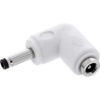 InLine® adaptador DC, 4,0 x 1,7 mm, conector macho/hembra, en ángulo, blanco