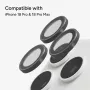Zagg Glass Elite Anillos de cámara antirreflejo para iPhone 18 Pro Max / 17 Pro Max / 18 Pro / 17 Pro plateado