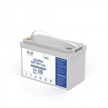 Volt Polska Batería de litio-hierro-fosfato LiFePO4 12V 100Ah, 100A