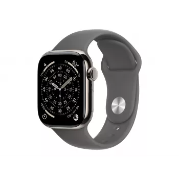 Apple Watch Series 11 GPS + Cellular 42 mm Caja de titanio Natural con correa deportiva Gris – S/M