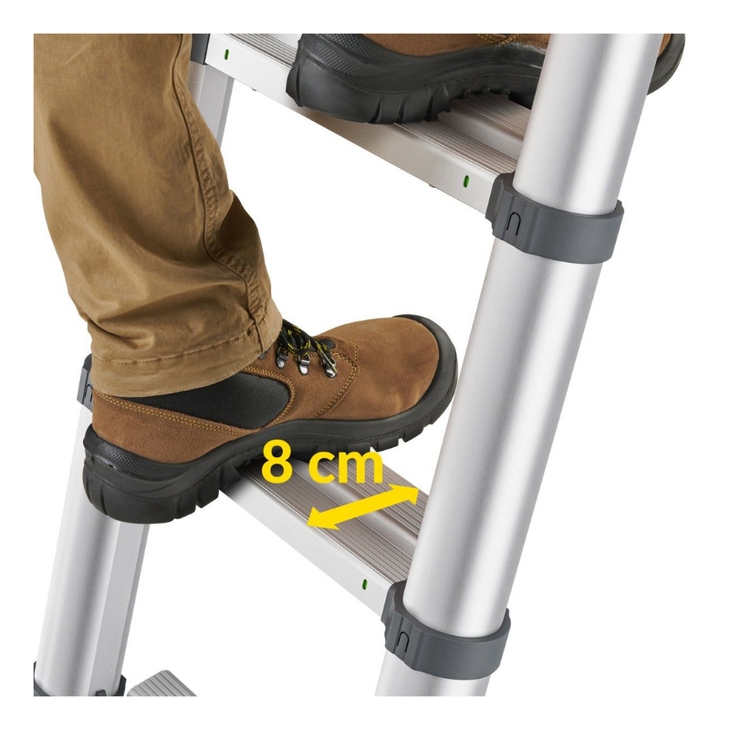 Escalera telescópica Hailo Flexline T100, 9 peldaños