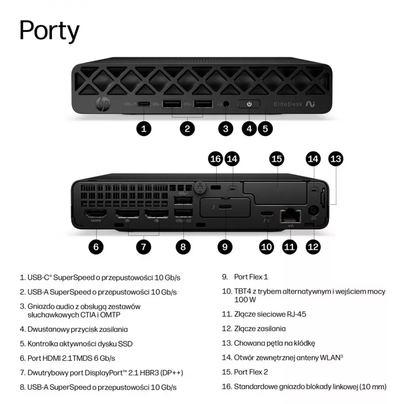 HP 8G2i Mini-PC - Intel Core Ultra 5, 16 GB RAM, 512 GB SSD, Windows 11 Pro