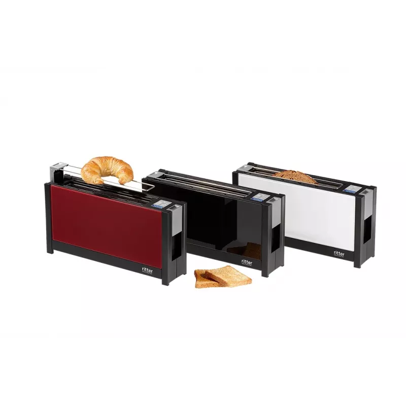 Ritter Volcano 5 tostador de ranura larga, 2 rebanadas, 950 W, rojo