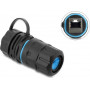 Delock conector de cable RJ45 hembra a RJ45 hembra Cat.6A con rosca M23.5 x 1.5 mm y tapa con carcasa IP68 resistente al polvo y al agua (91841)