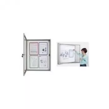 magnetoplan CC vitrina, 4 x DIN A4, para exterior e interior, cristal acrílico de seguridad resistente a impactos (1216000)