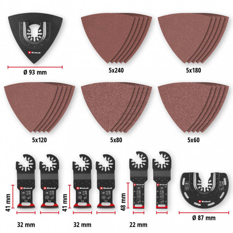 Einhell 708136 Set de accesorios para herramienta multifunción, 35 piezas, en XL-PLUS-CASE