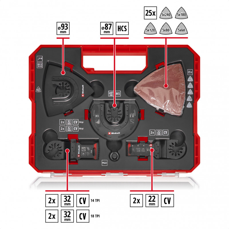 Einhell 708136 Set de accesorios para herramienta multifunción, 35 piezas, en XL-PLUS-CASE