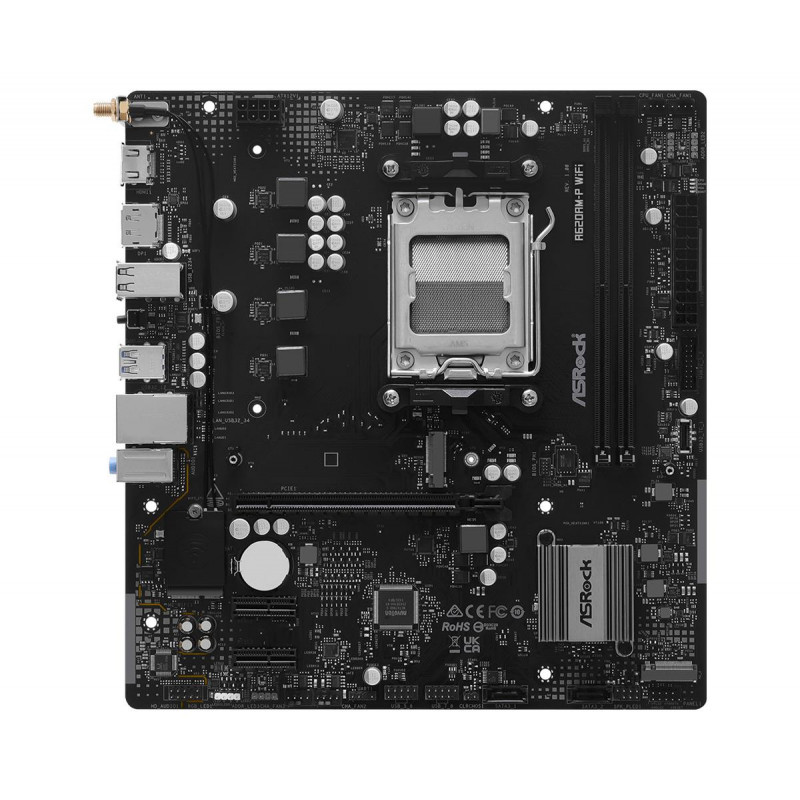 ASRock A620AM-P WIFI Placa base, AMD A620A, zócalo AM5, microATX