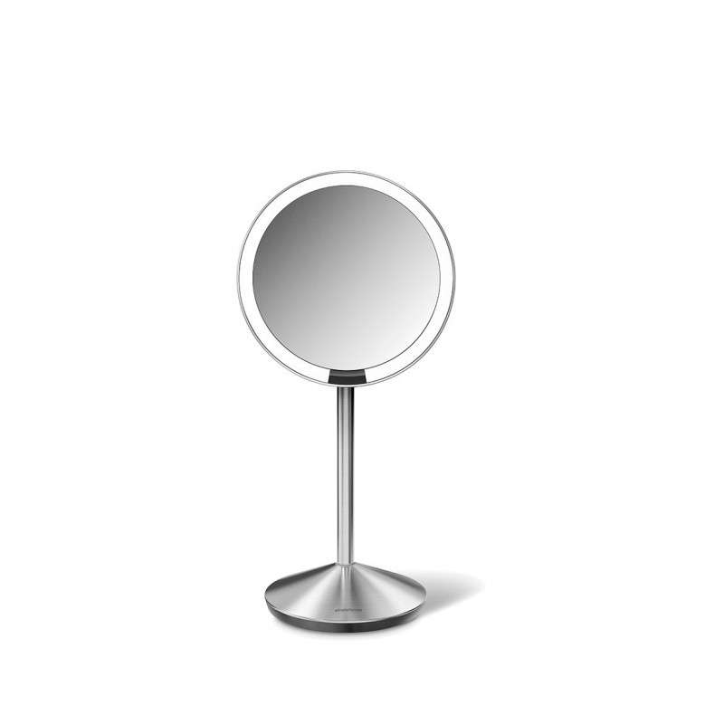 simplehuman Espejo plegable con sensor, 12 cm, recargable, acero inoxidable cepillado