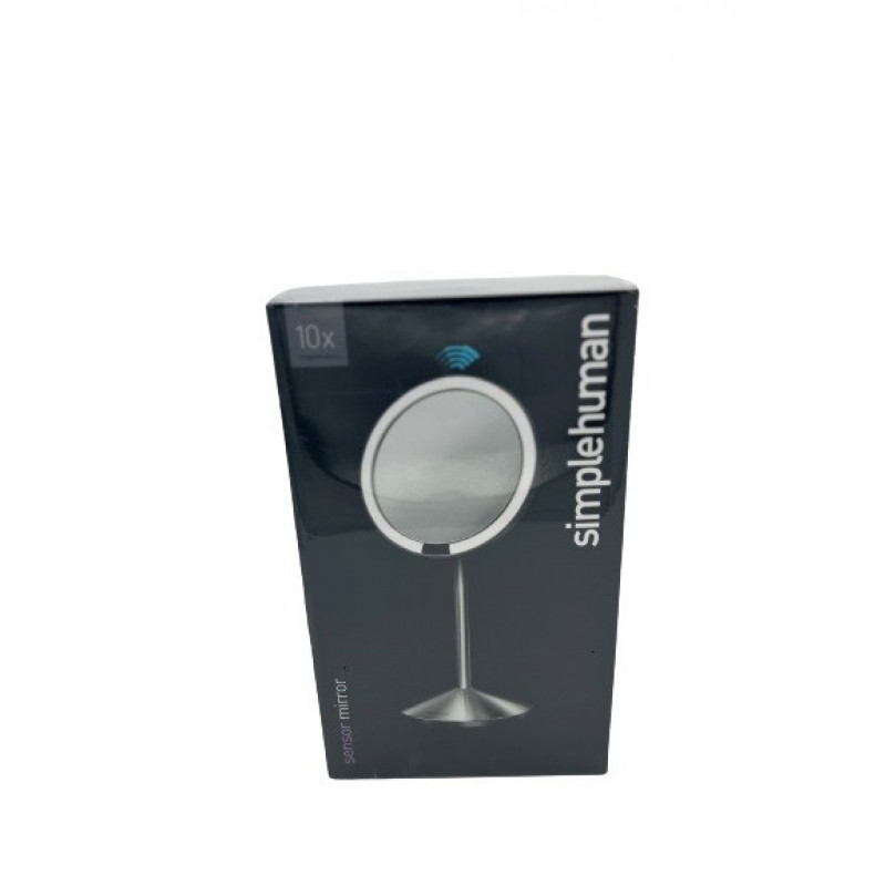 simplehuman Espejo plegable con sensor, 12 cm, recargable, acero inoxidable cepillado