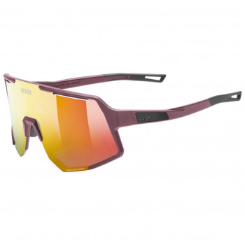 Uvex Sequenze CV Gafas de ciclismo, Cranberry Matt / Mirror Red