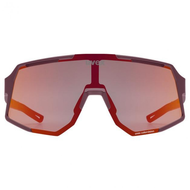 Uvex Sequenze CV Gafas de ciclismo, Cranberry Matt / Mirror Red