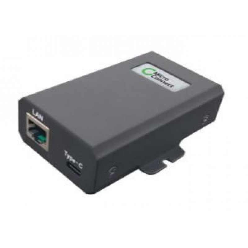 Microconnect POEINJ-60W-USBC inyector PoE Gigabit, IEEE 802.3af/802.3bt, 100 m, negro