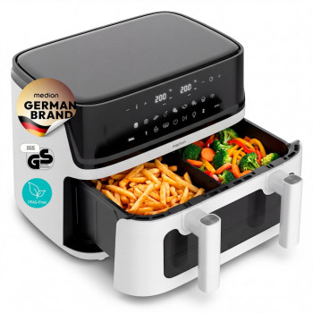 Medion Life P25 XXL Flex M MD 100057 Freidora de aire, negro/blanco (50079787)